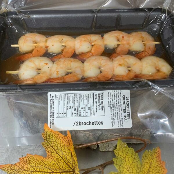 Brochettes crevettes thaï
